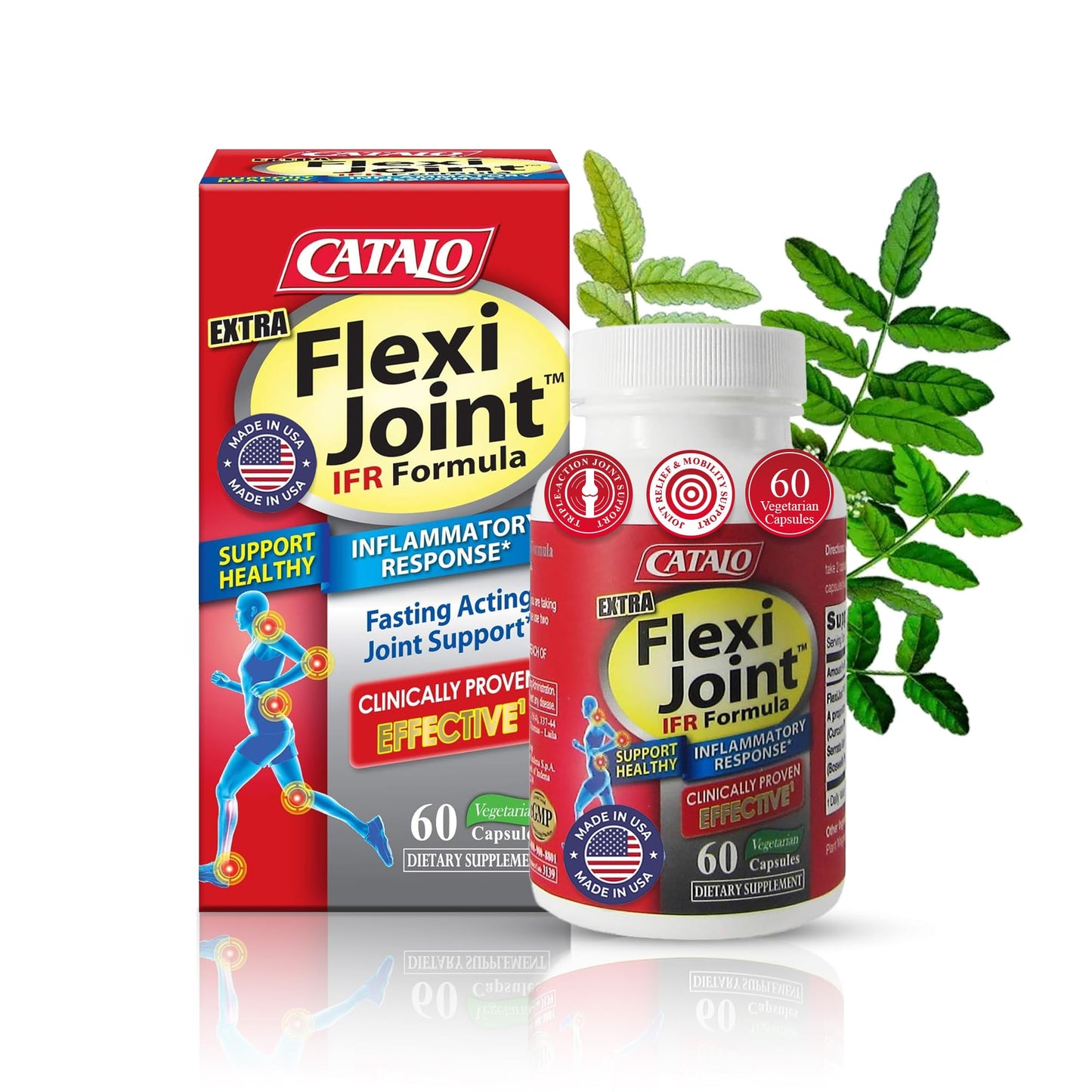CATALO Extra FlexiJoint IFR Formula – with Meriva Turmeric Phytosome, ApresFlex & Casperome Boswellia – 60 Capsules - dailyvitalstore