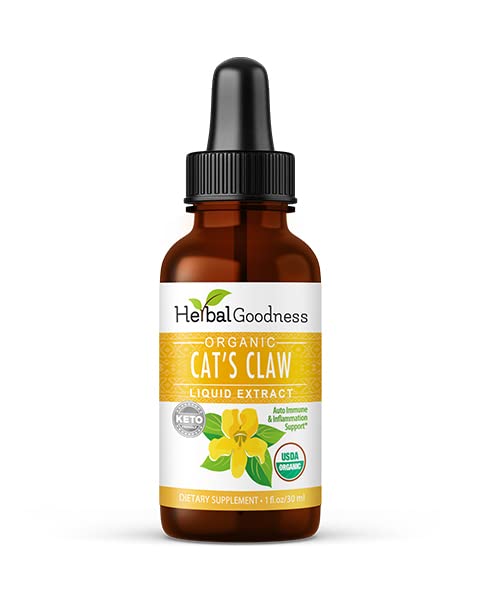 Cat's Claw Extract Joint Support - Herbal Supplement for Joint and Muscle Function, Immunity, Heart Support - Gluten Free - Superior Absorption - Organic Liquid 1oz - Herbal Goodness (1 bttl) - dailyvitalstore
