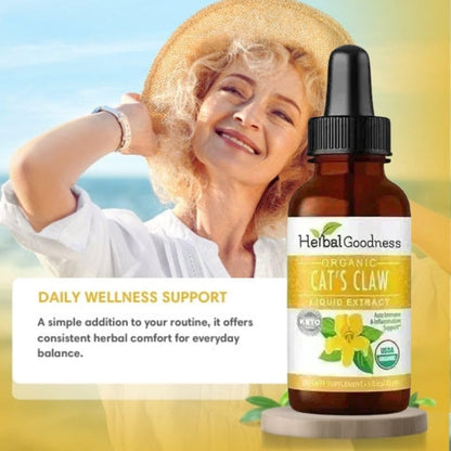 Cat's Claw Extract Joint Support - Herbal Supplement for Joint and Muscle Function, Immunity, Heart Support - Gluten Free - Superior Absorption - Organic Liquid 1oz - Herbal Goodness (1 bttl) - dailyvitalstore
