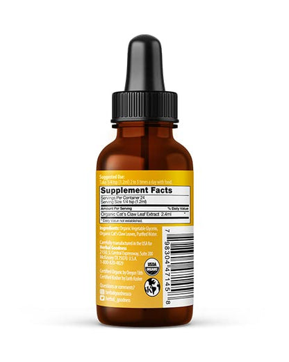 Cat's Claw Extract Joint Support - Herbal Supplement for Joint and Muscle Function, Immunity, Heart Support - Gluten Free - Superior Absorption - Organic Liquid 1oz - Herbal Goodness (1 bttl) - dailyvitalstore