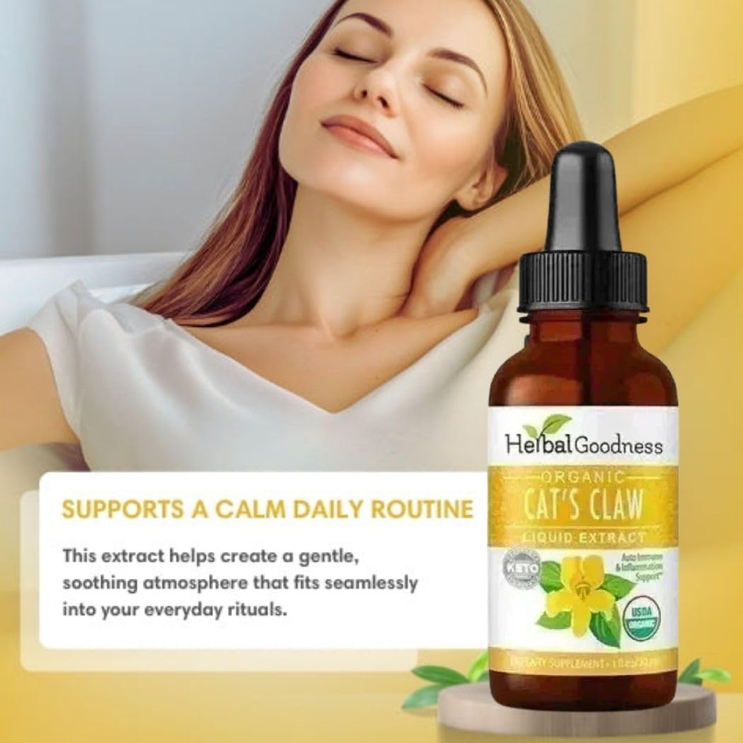 Cat's Claw Extract Joint Support - Herbal Supplement for Joint and Muscle Function, Immunity, Heart Support - Gluten Free - Superior Absorption - Organic Liquid 1oz - Herbal Goodness (1 bttl) - dailyvitalstore