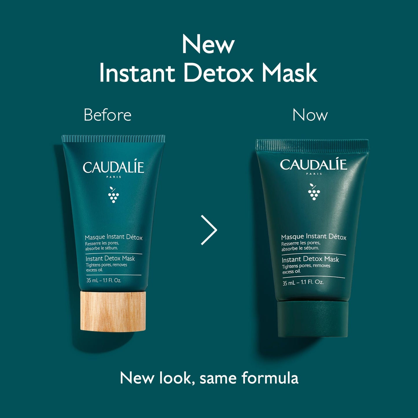 Caudalie Instant Detox Mask, Pore Minimizing Pink Clay Face Mask - 35 mL - dailyvitalstore