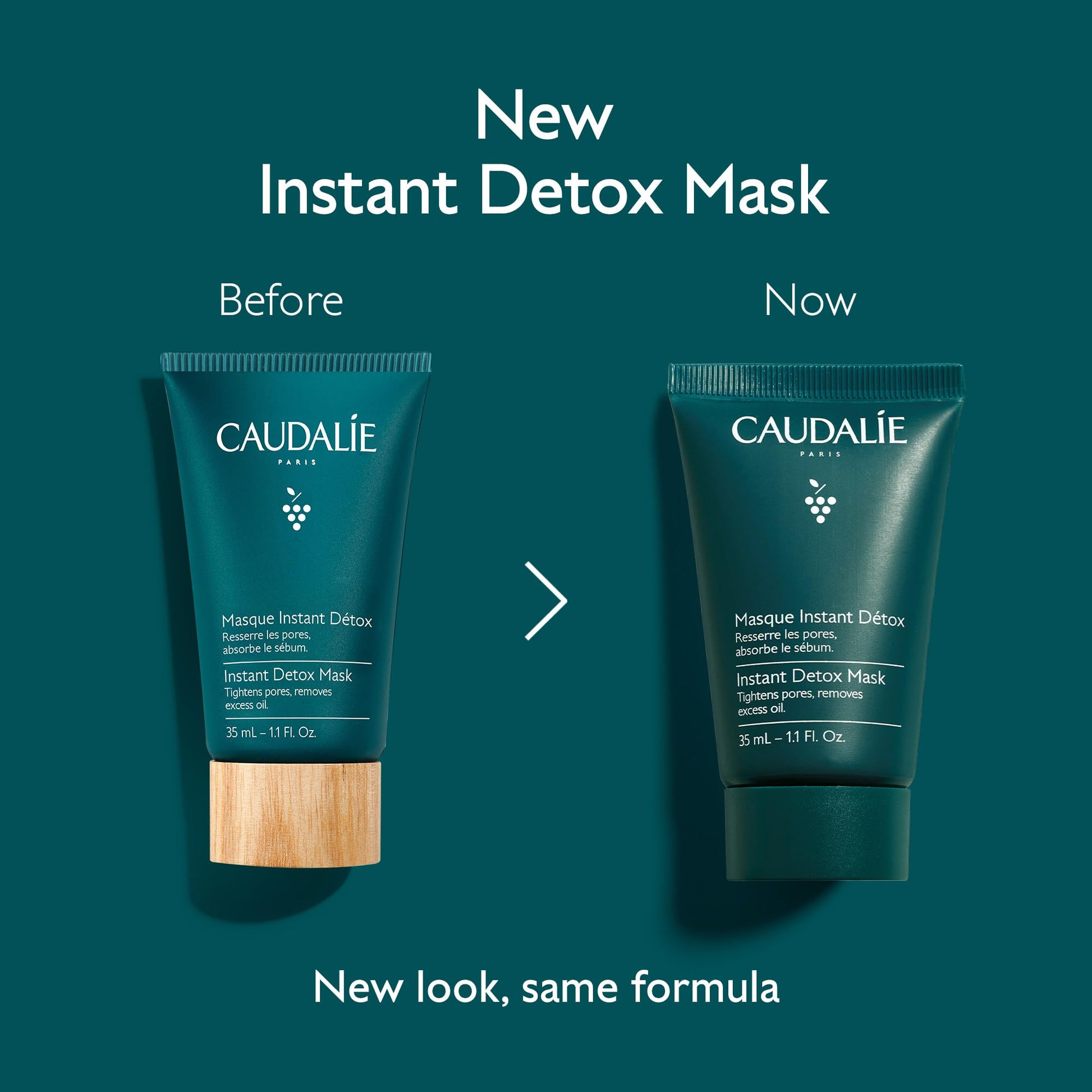 Caudalie Instant Detox Mask, Pore Minimizing Pink Clay Face Mask - 35 mL - dailyvitalstore