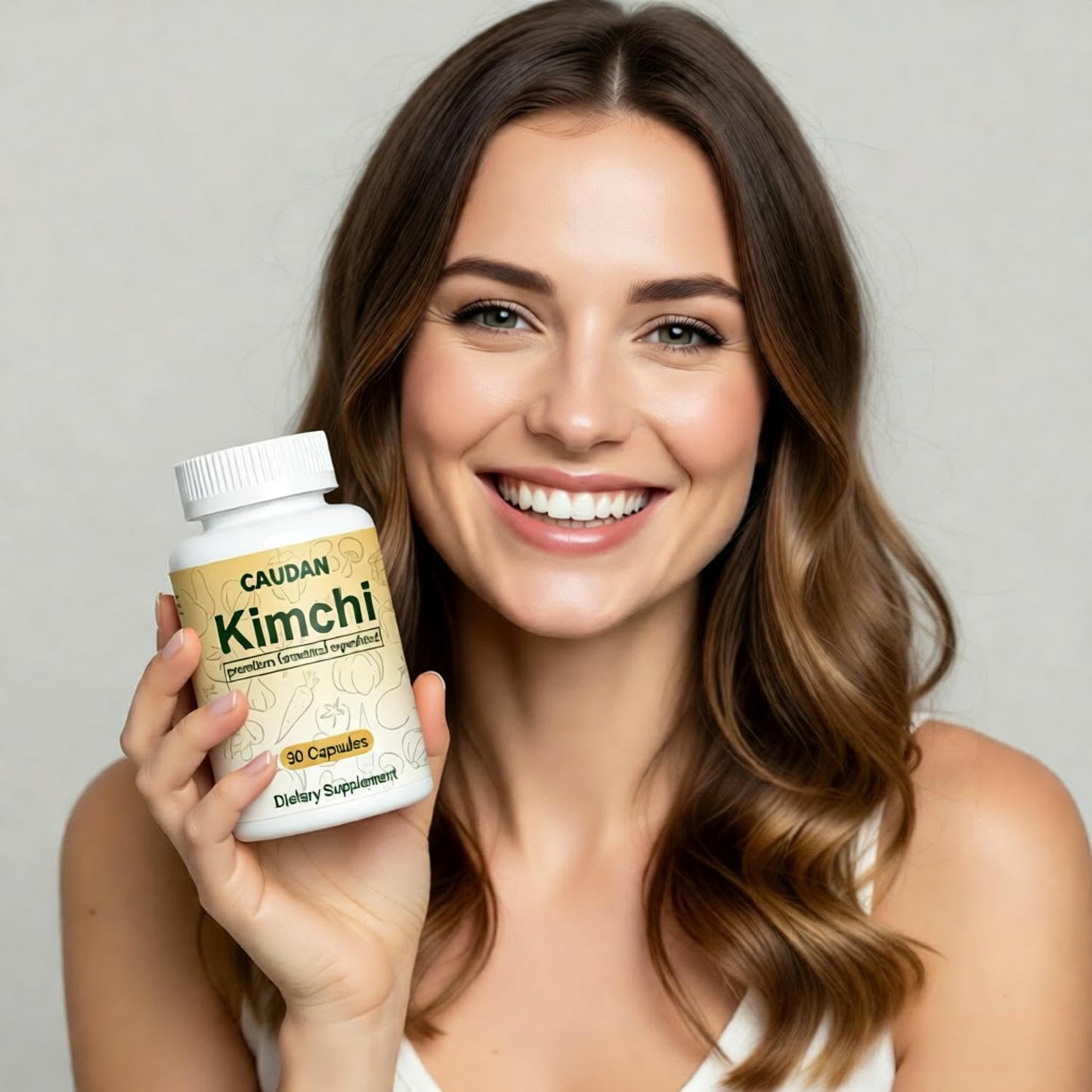CAUDAN Kimchi Capsules, Kimchi Supplement, Probiotics & Enzymes Supports Gut & Digestive Health, Taste Well, Fermented Superfood for Antioxidant Support, 90 Vegan Capsules - dailyvitalstore