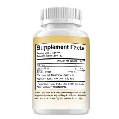 CAUDAN Kimchi Capsules, Kimchi Supplement, Probiotics & Enzymes Supports Gut & Digestive Health, Taste Well, Fermented Superfood for Antioxidant Support, 90 Vegan Capsules - dailyvitalstore