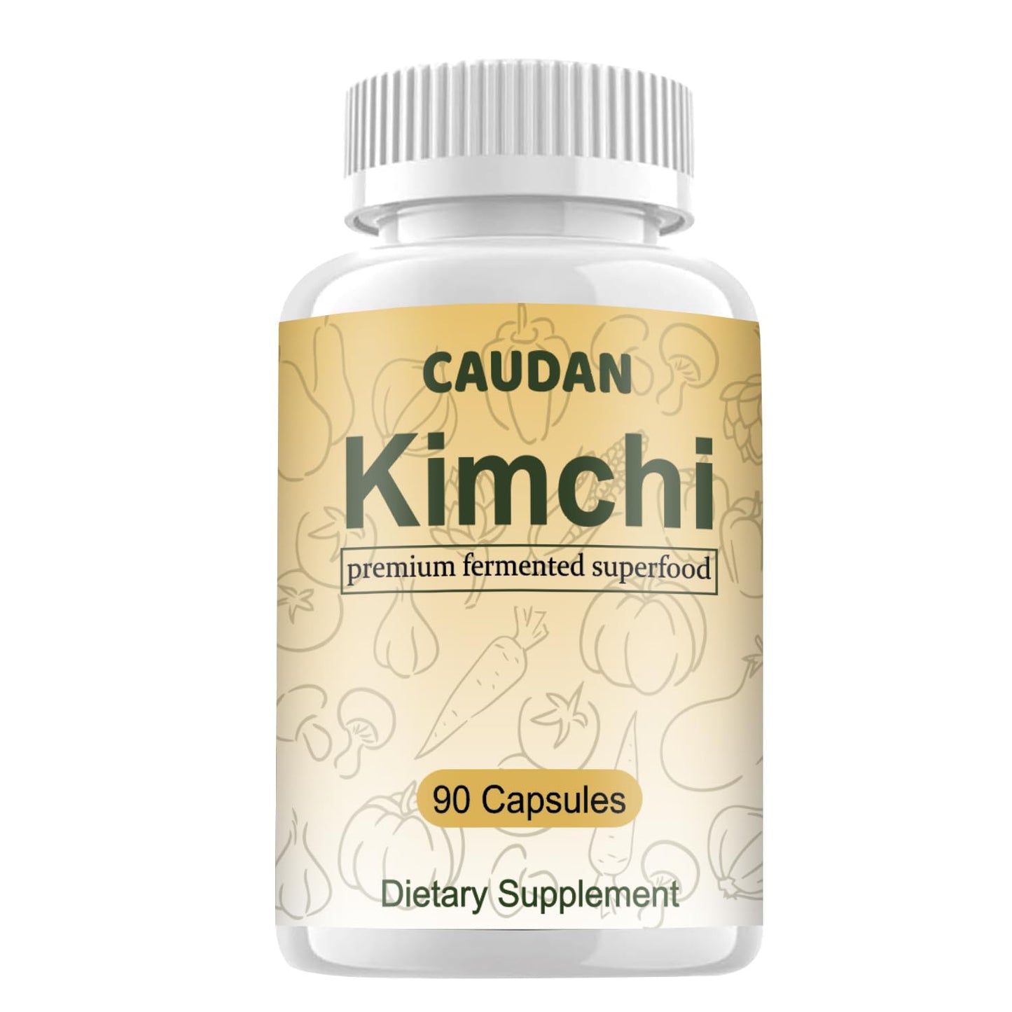 CAUDAN Kimchi Capsules, Kimchi Supplement, Probiotics & Enzymes Supports Gut & Digestive Health, Taste Well, Fermented Superfood for Antioxidant Support, 90 Vegan Capsules - dailyvitalstore