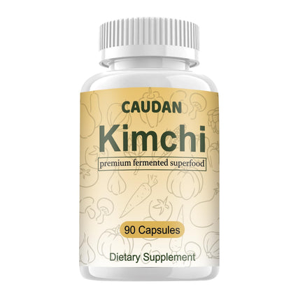 CAUDAN Kimchi Capsules, Kimchi Supplement, Probiotics & Enzymes Supports Gut & Digestive Health, Taste Well, Fermented Superfood for Antioxidant Support, 90 Vegan Capsules - dailyvitalstore