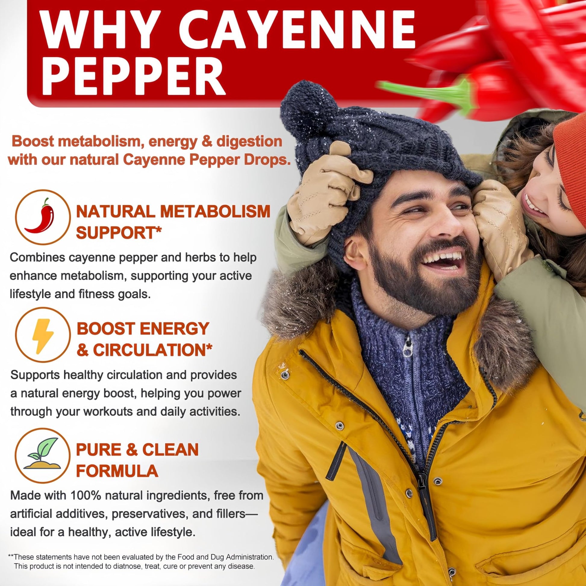 Cayenne Pepper Drops, High Absorption 6-in-1 Liquid Cayenne Pepper Supplement w/Ceylon Cinnamon, Green Tea Extract, Turmeric, Organic Liquid Drops Than Cayenne Capsules Powder - dailyvitalstore