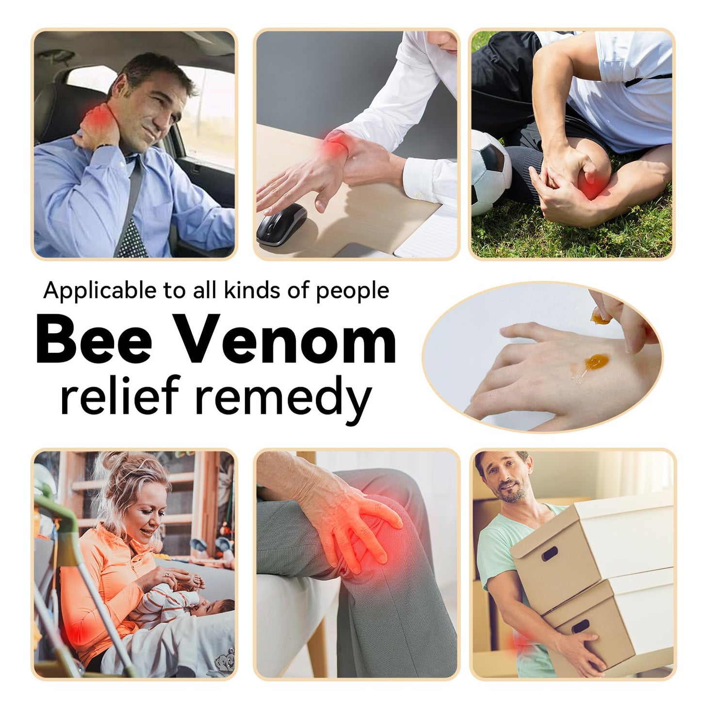 Cedonivor Bee Venom Joint Cream, Joint & Muscle Soothing, Bee Venom Cream for Back, Knee, Hands, Neck, Feet - dailyvitalstore