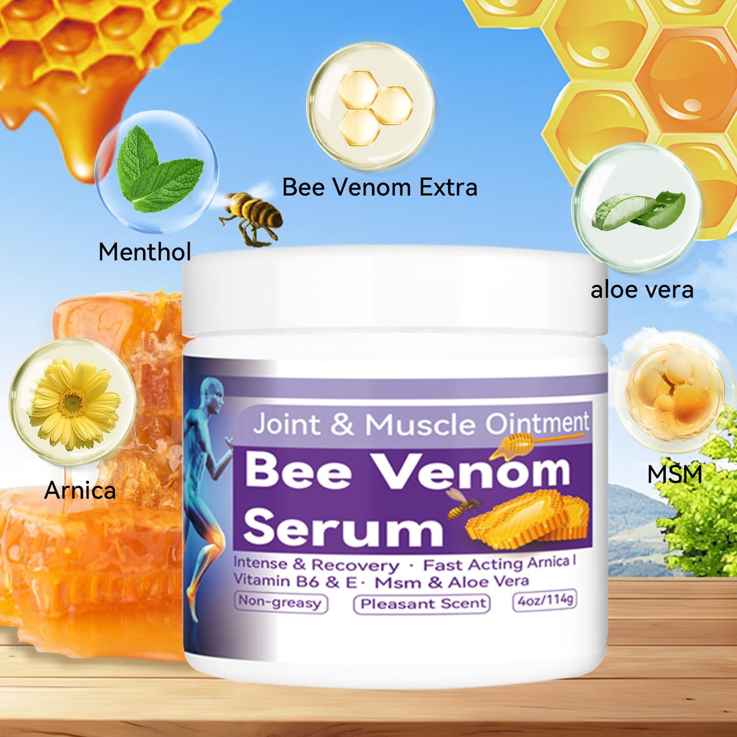 Cedonivor Bee Venom Joint Cream, Joint & Muscle Soothing, Bee Venom Cream for Back, Knee, Hands, Neck, Feet - dailyvitalstore