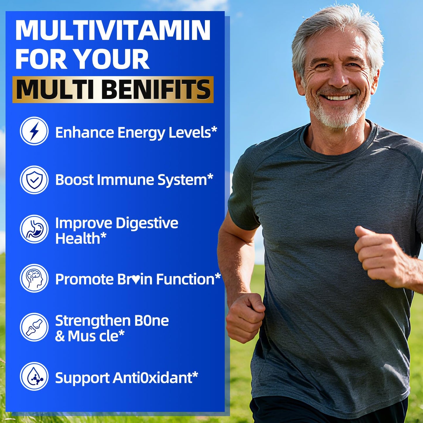 Ceecisee Methylated Multivitamin for Men Over 50: Daily Mens Multivitamins Gummies with Omega Probiotic Magnesium Zinc Vitamins D3 B12 - Energy Immune Support No Iron Vitamins Gummy for Men(60Count) - dailyvitalstore