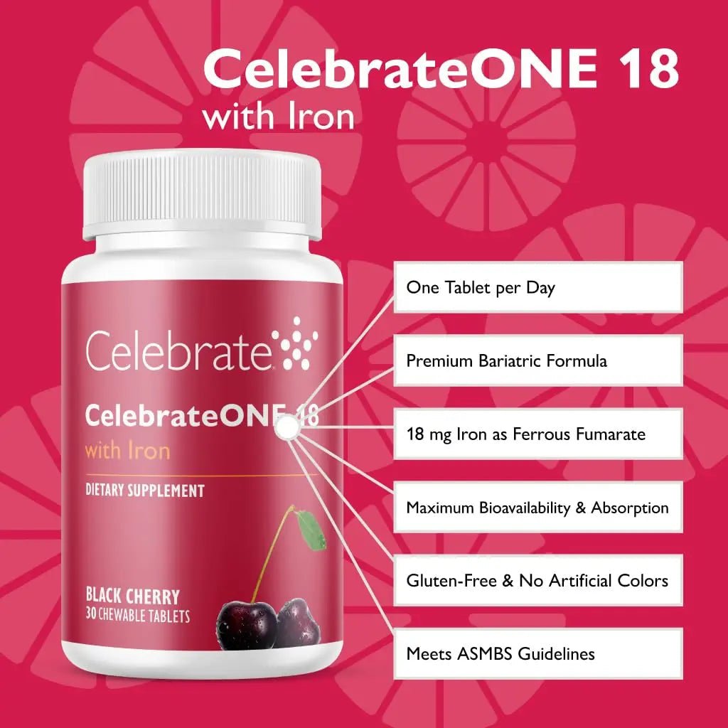 Celebrate Vitamins CelebrateONE 18 Chewables, 18mg Iron - Once Daily Bariatric Multivitamin, Essential Vitamins & Minerals - dailyvitalstore