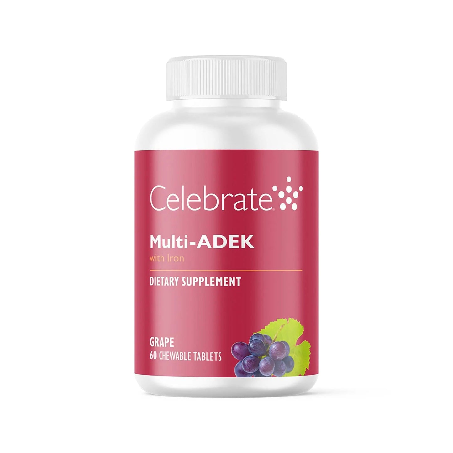 Celebrate Vitamins Multi ADEK Chewables, 60mg Iron - Daily Bariatric Multivitamin, Vitamins A, D, E, K & B12 for Duodenal Switch Surgery Patients - dailyvitalstore