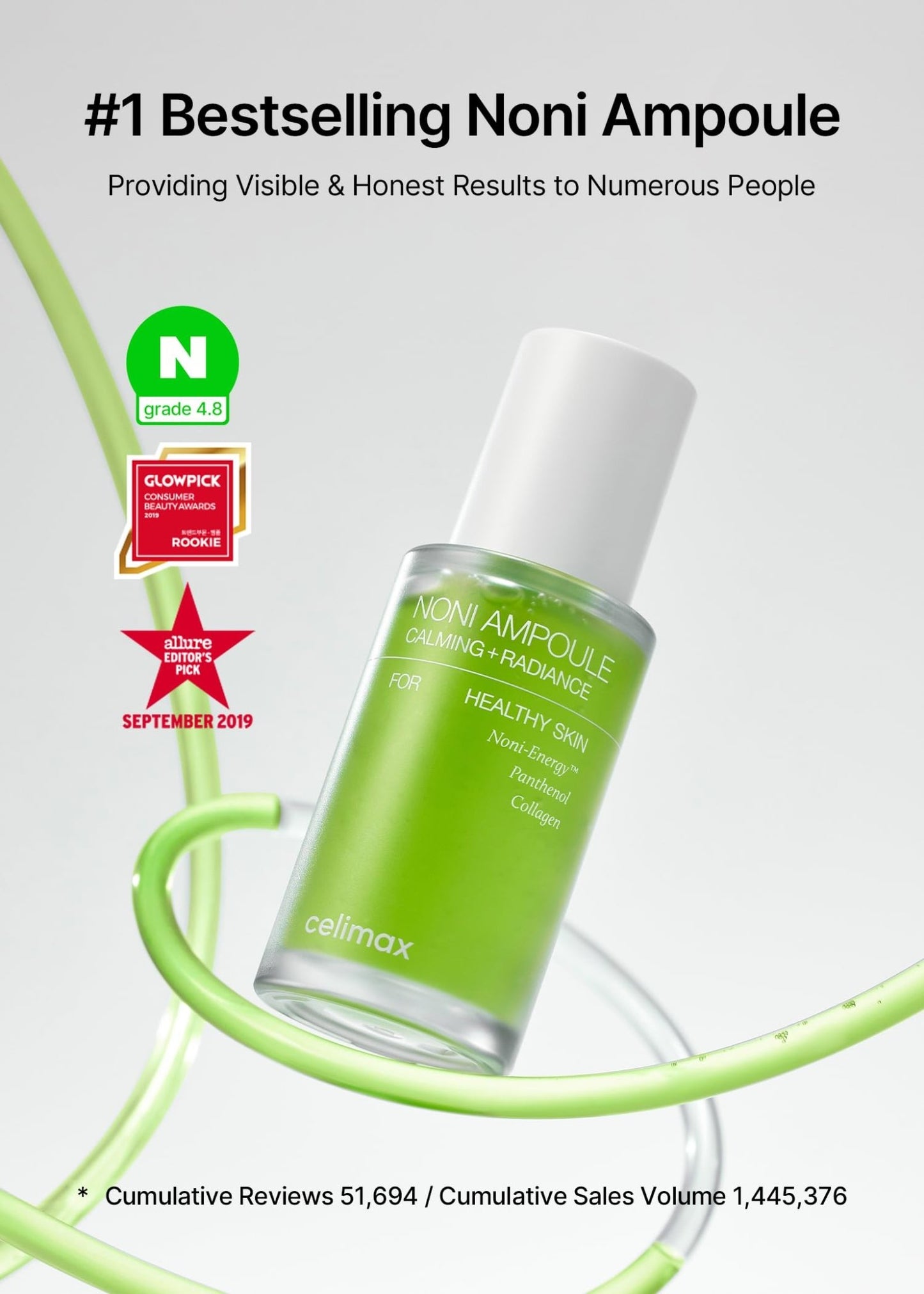 celimax Noni Energy Ampoule 50ml | with Noni Extract, Hydrating, Moisturizing & Soothing Serum for Wrinkles & Fine Lines, Mild Ampoule For Face - dailyvitalstore