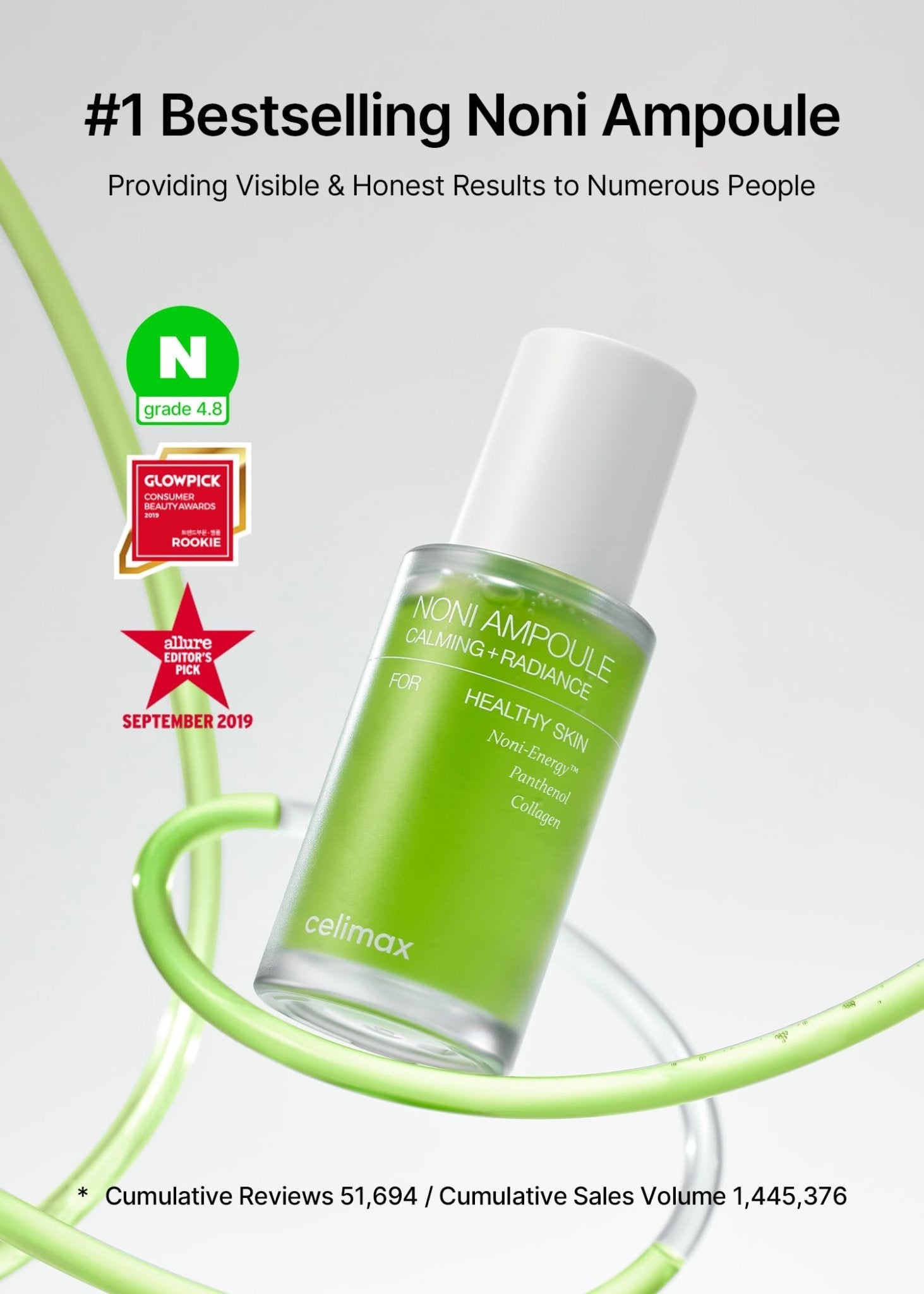 celimax Noni Energy Ampoule 50ml | with Noni Extract, Hydrating, Moisturizing & Soothing Serum for Wrinkles & Fine Lines, Mild Ampoule For Face - dailyvitalstore