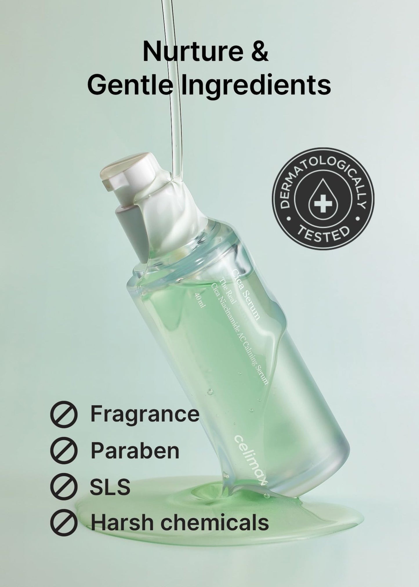 celimax The Real Cica Niacinamide AC Calming Serum 40ml | Hyaluronic Acid Redness Relief Moisturizing Soothing Restoring - dailyvitalstore