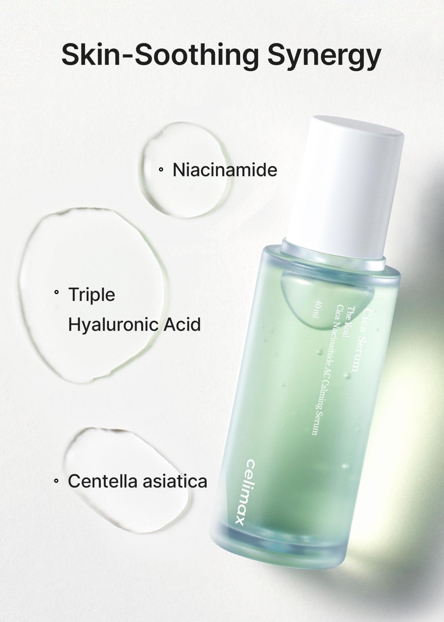 celimax The Real Cica Niacinamide AC Calming Serum 40ml | Hyaluronic Acid Redness Relief Moisturizing Soothing Restoring - dailyvitalstore