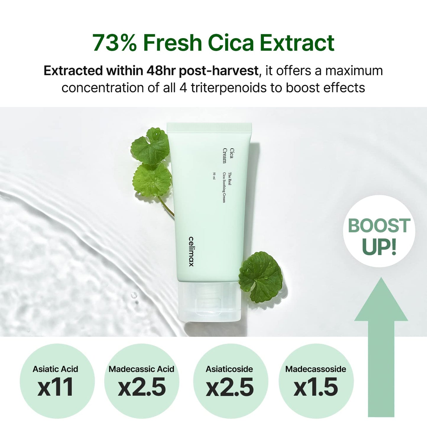 celimax The Real Cica Soothing Cream | with Fresh Cica Extract, Oil Free, Hydrating, Moisturizing, Calming, Dry Oily Combination Sensitive Skin, - dailyvitalstore