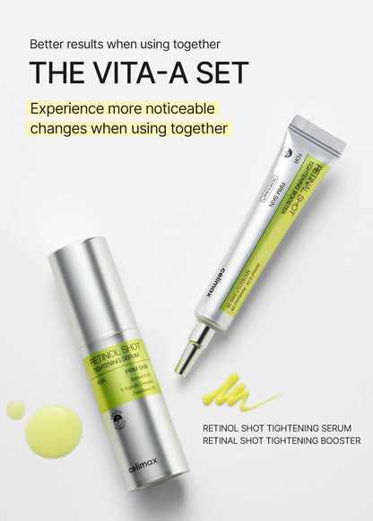 celimax The Vita A Retinal Shot Tightening Booster (Duo Set 15mlx2) | 0.1% Retinal, 3% Matryxyl, High-Strength Retinoid for Anti-Aging, Pore Minimizer - dailyvitalstore