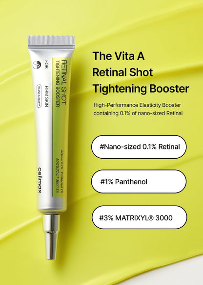 celimax The Vita A Retinal Shot Tightening Booster (Duo Set 15mlx2) | 0.1% Retinal, 3% Matryxyl, High-Strength Retinoid for Anti-Aging, Pore Minimizer - dailyvitalstore