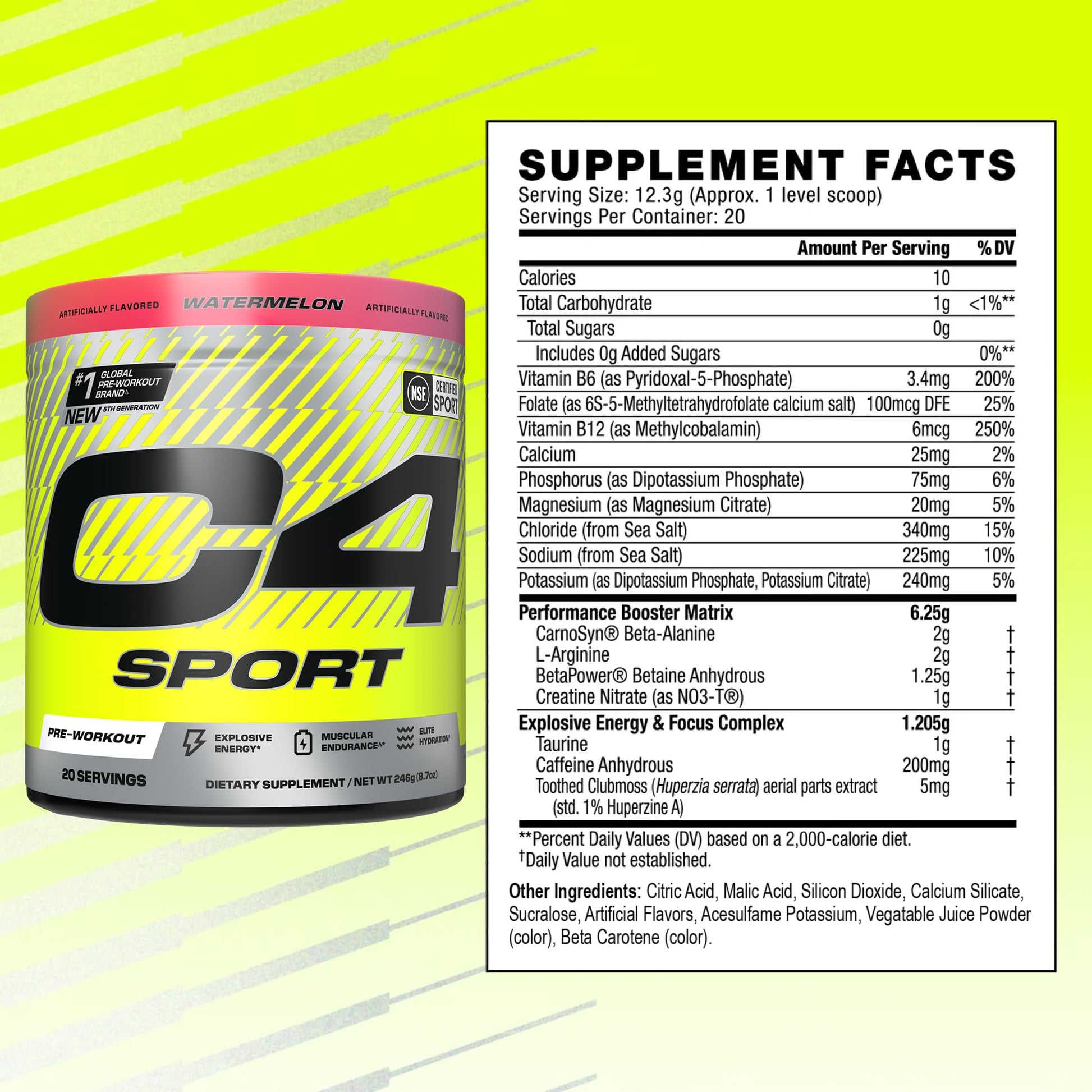 Cellucor C4 Sport Pre Workout Powder - NSF Certified for Sport - Elite Hydration - 200mg Caffeine + Creatine + Beta-Alanine - dailyvitalstore