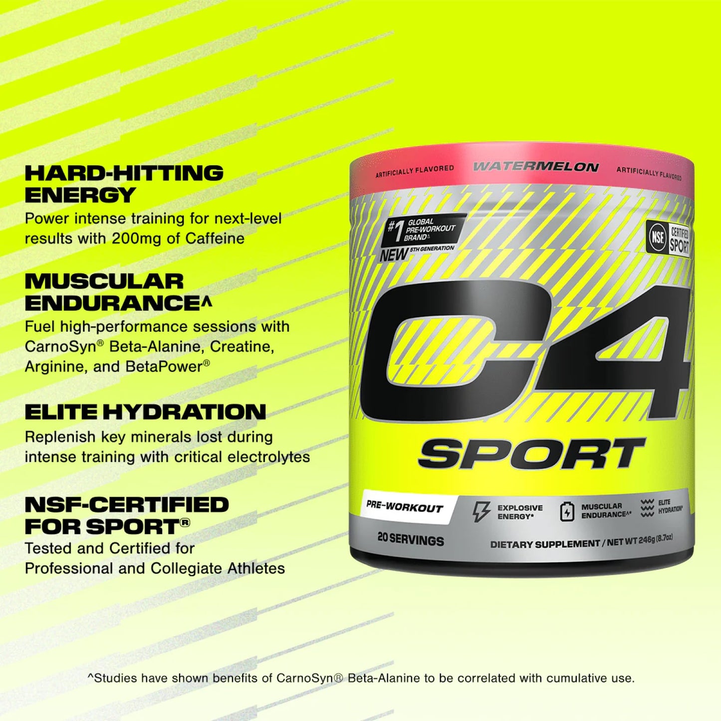 Cellucor C4 Sport Pre Workout Powder - NSF Certified for Sport - Elite Hydration - 200mg Caffeine + Creatine + Beta-Alanine - dailyvitalstore