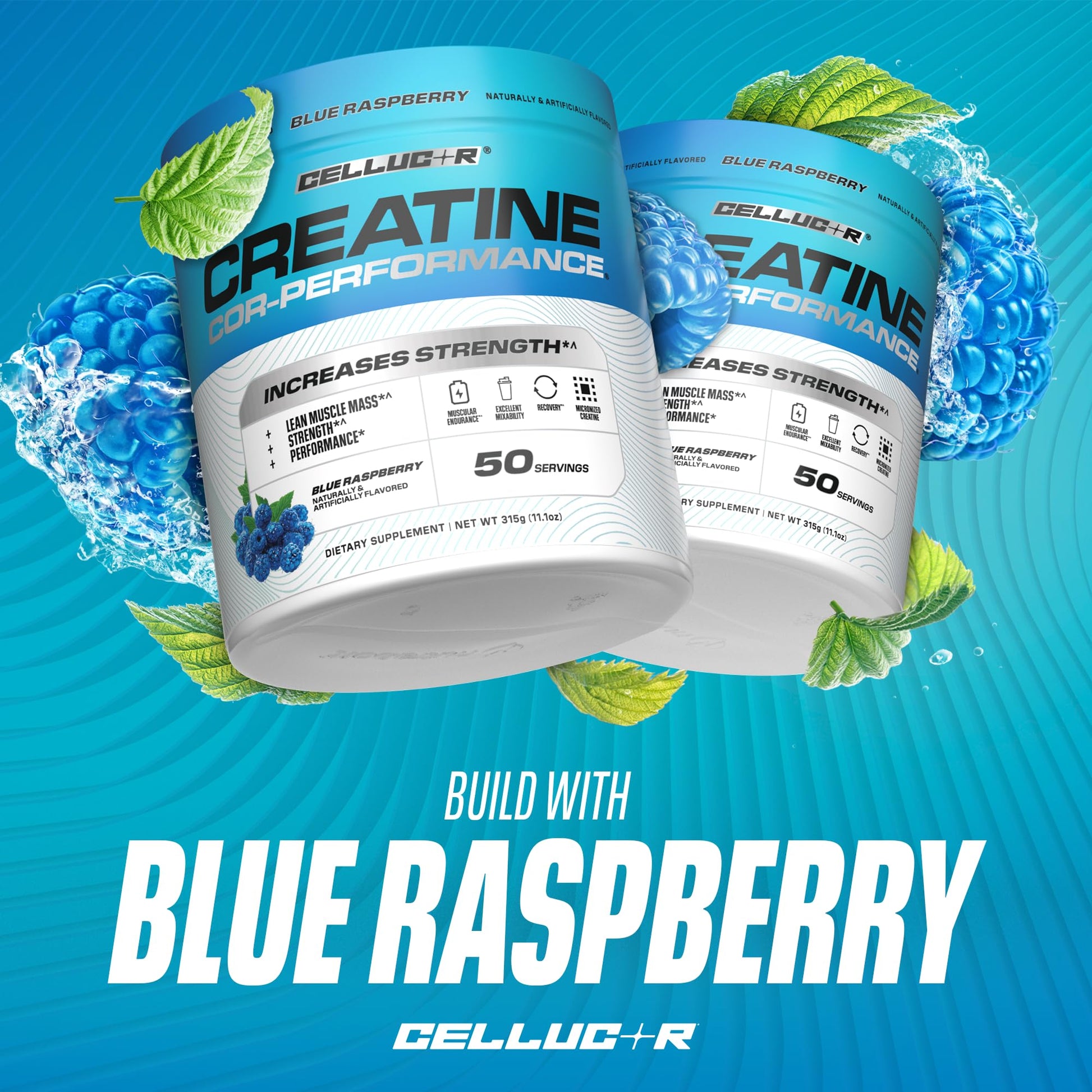 Cellucor Creatine Powder, Blue Raspberry Flavor - Increases Strength, Lean Muscle Mass & Endurance, Micronized Creatine for Fast Absorption - dailyvitalstore