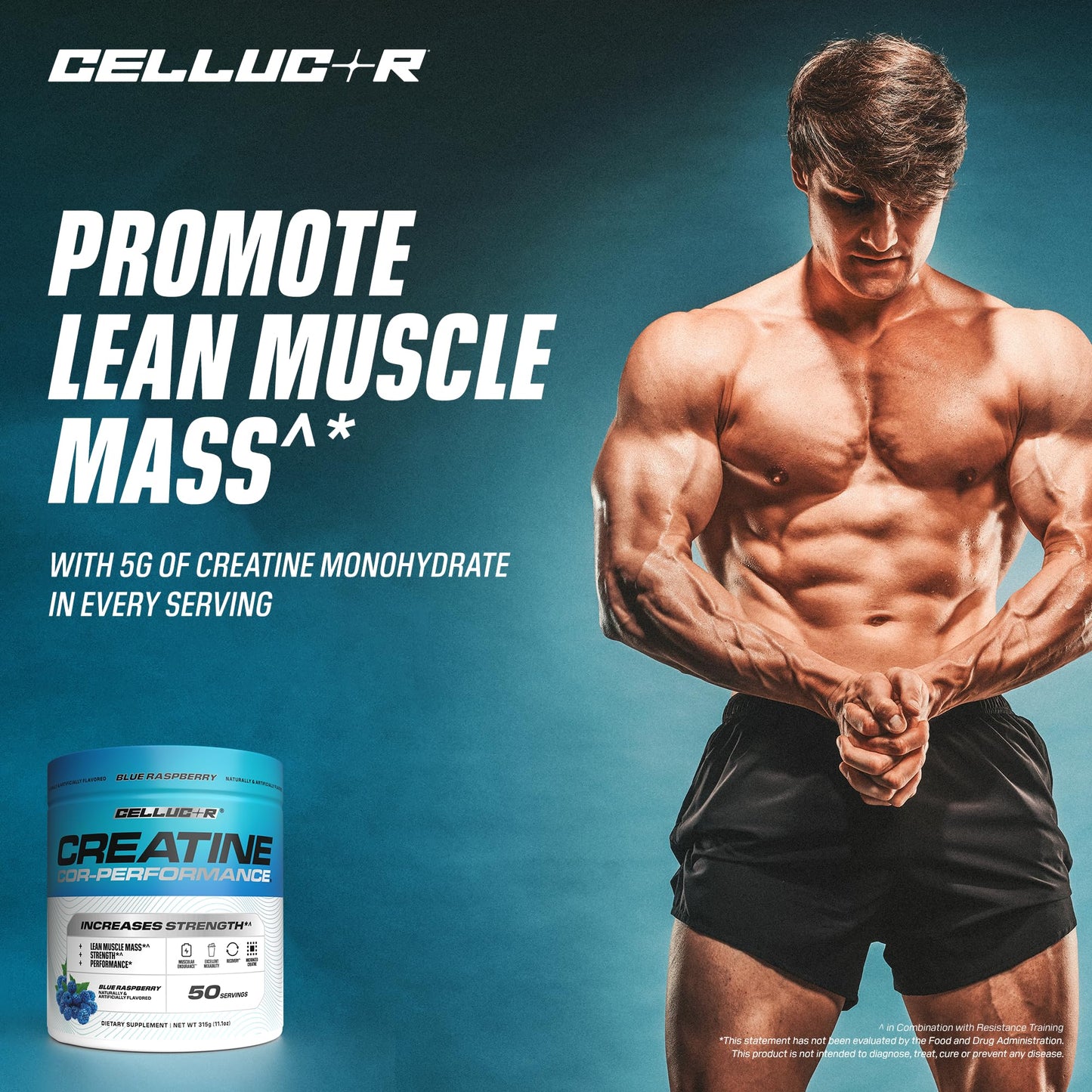 Cellucor Creatine Powder, Blue Raspberry Flavor - Increases Strength, Lean Muscle Mass & Endurance, Micronized Creatine for Fast Absorption - dailyvitalstore
