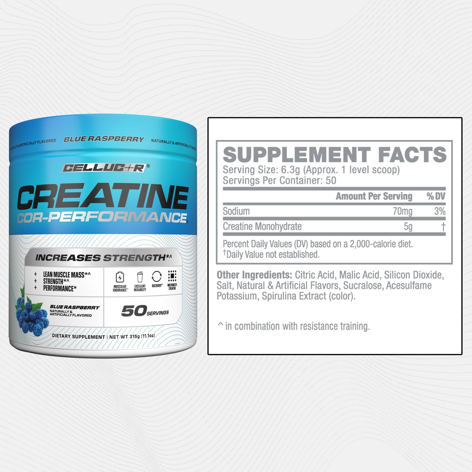 Cellucor Creatine Powder, Blue Raspberry Flavor - Increases Strength, Lean Muscle Mass & Endurance, Micronized Creatine for Fast Absorption - dailyvitalstore