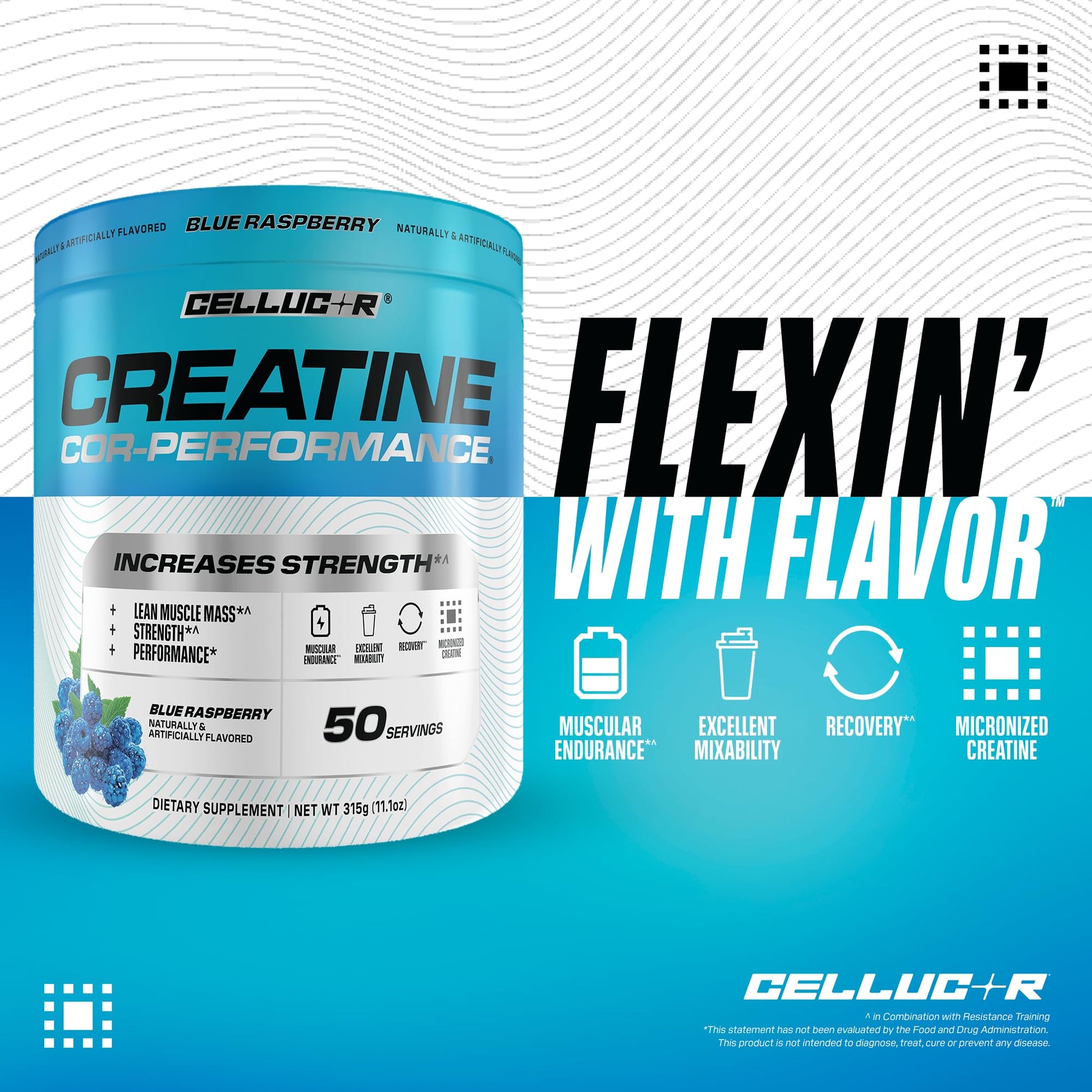 Cellucor Creatine Powder, Blue Raspberry Flavor - Increases Strength, Lean Muscle Mass & Endurance, Micronized Creatine for Fast Absorption - dailyvitalstore