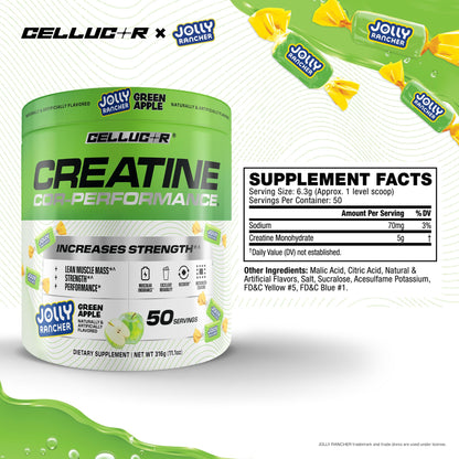Cellucor Creatine Powder, Jolly Rancher Green Apple - Increases Strength, Lean Muscle Mass & Endurance, Micronized Creatine for Fast Absorption, - dailyvitalstore