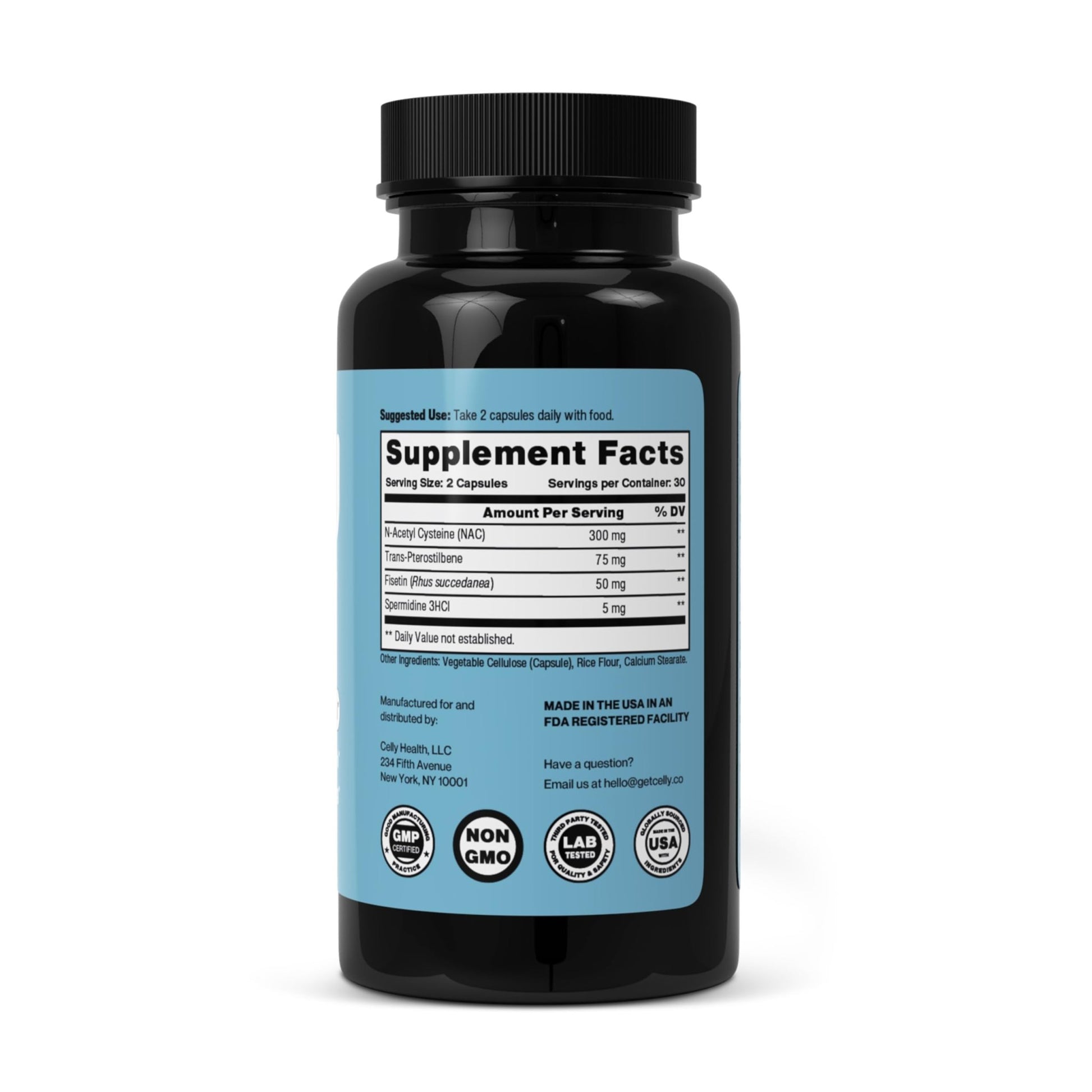 Celly Autophagy Activator | Longevity Supplement for Cellular Nutrition and Healthy Aging | Promotes Cell Renewal with Spermidine, Pterostilbene, Fisetin, and NAC | Made in USA & 3rd Party Tested - dailyvitalstore