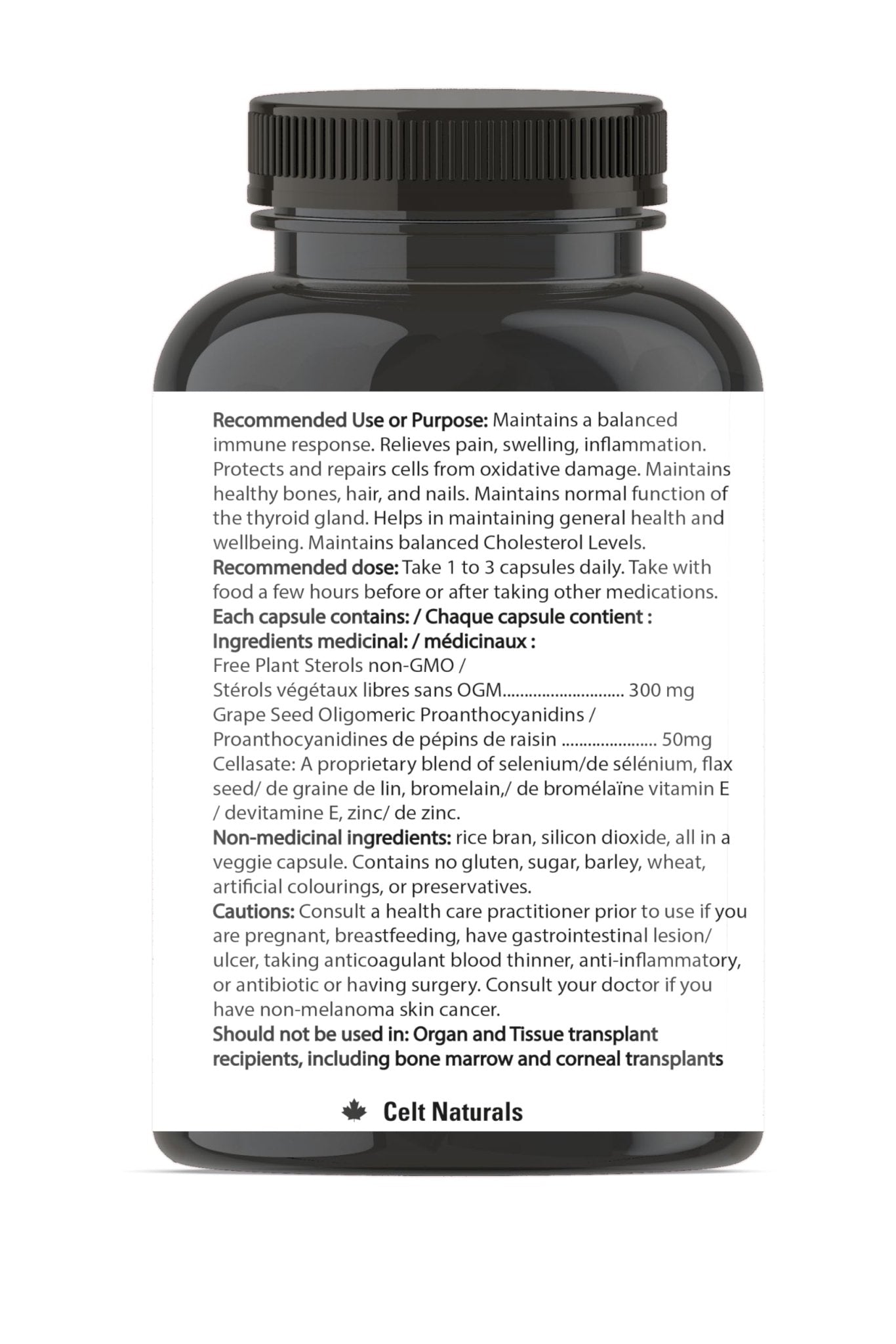 Celt Immunocare 60 v-caps - Potent Seasonal Allergy Blend - Adult Immunity Support - Cholesterol Modulator - Plant Sterols Ultra Strength - 7 Key Immunity Enhancing Ingredients - dailyvitalstore