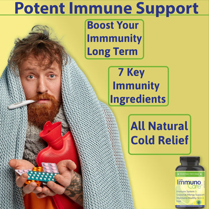 Celt Immunocare 60 v-caps - Potent Seasonal Allergy Blend - Adult Immunity Support - Cholesterol Modulator - Plant Sterols Ultra Strength - 7 Key Immunity Enhancing Ingredients - dailyvitalstore