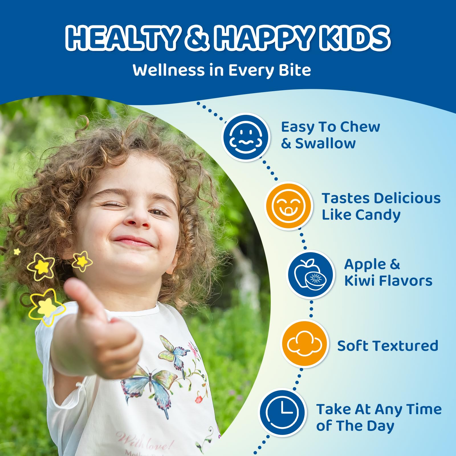 Center-Filled Magnesium Gummies for Kids 300MG - Magnesium Glycinate Gummies with L-theanine, Omega-3, Vitamin B6, D for Kids & Adults, Supplement for Sleep, Calm & Muscle Relaxation - Apple & Kiwi - dailyvitalstore