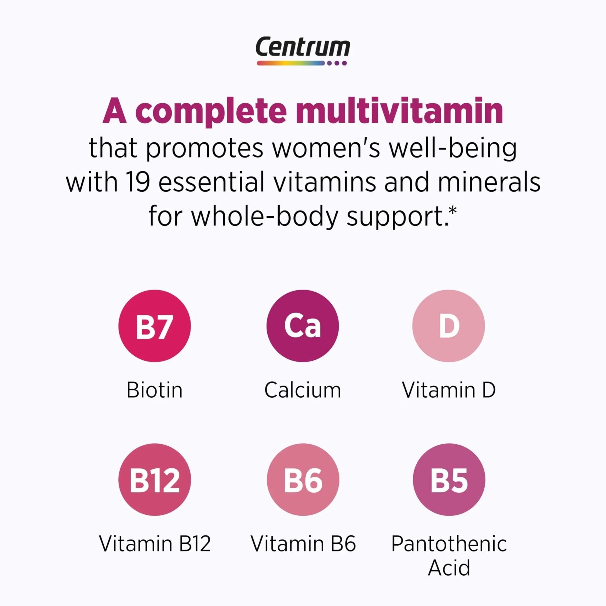 Centrum Complete Multivitamin Supplement + Hot Flash Support Menopause Support Tablets, with Clinically Studied geniVida, 30 Count - dailyvitalstore