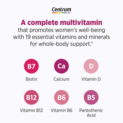 Centrum Complete Multivitamin Supplement + Hot Flash Support Menopause Support Tablets, with Clinically Studied geniVida, 30 Count - dailyvitalstore