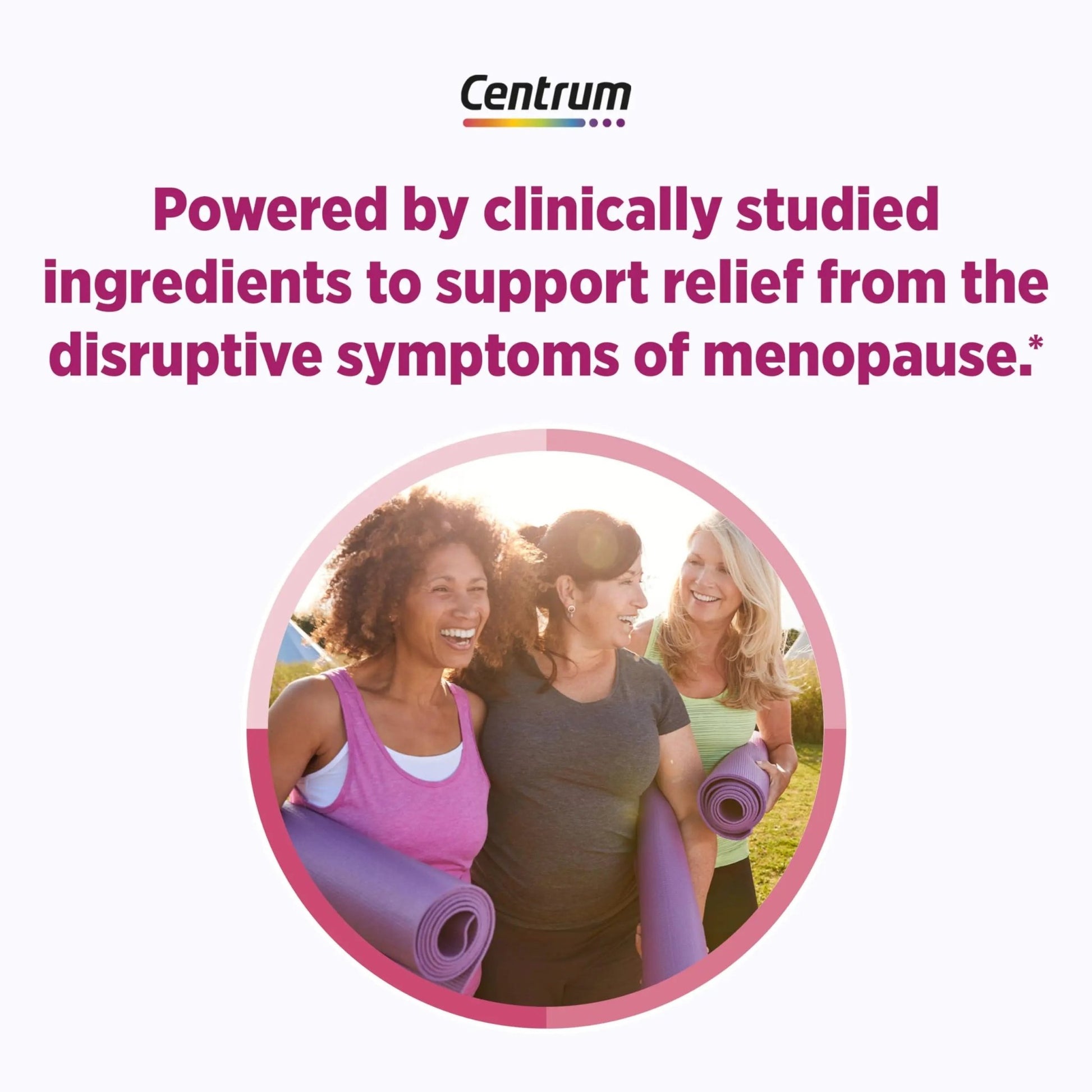 Centrum Complete Multivitamin Supplement + Hot Flash Support Menopause Support Tablets, with Clinically Studied geniVida, 30 Count - dailyvitalstore