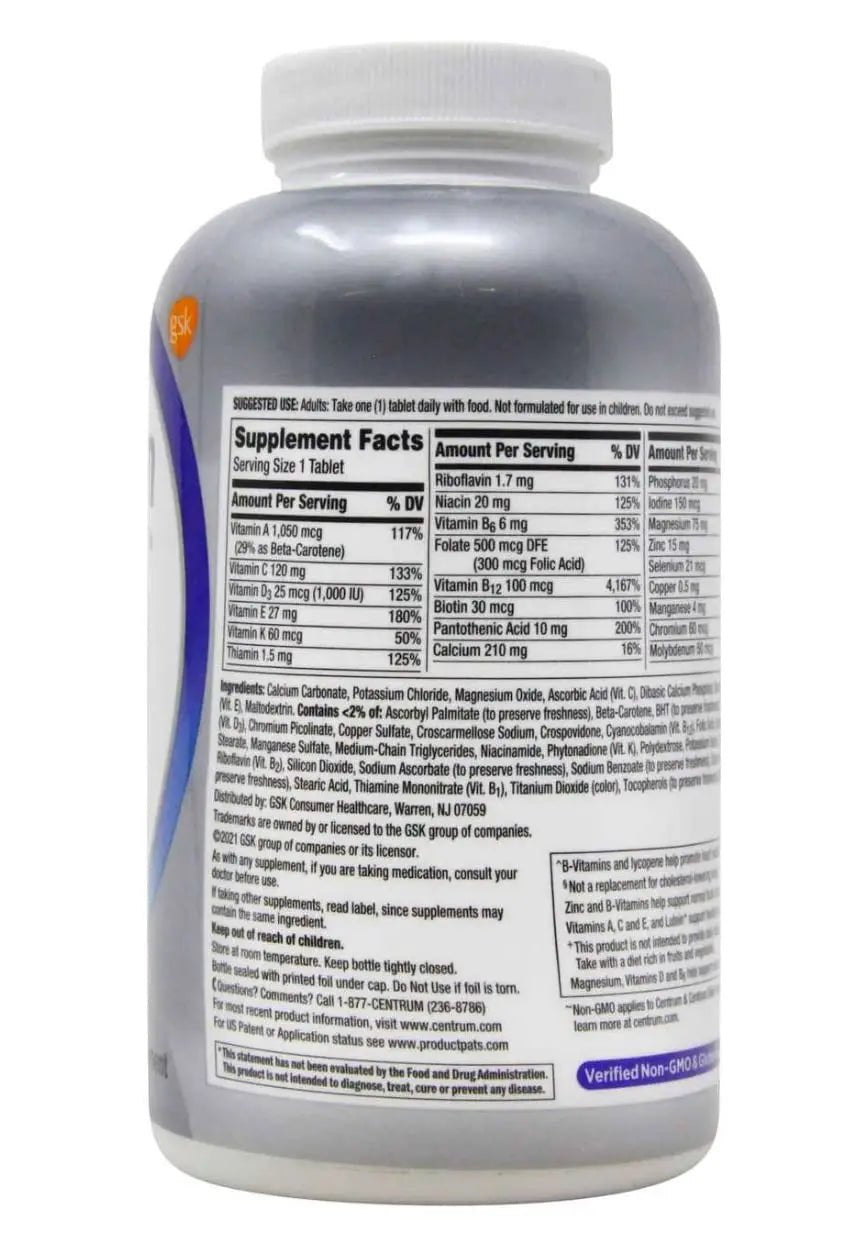 Centrum Men 50+ Multivitamin Tablet Age 50 and Older 275ct - dailyvitalstore