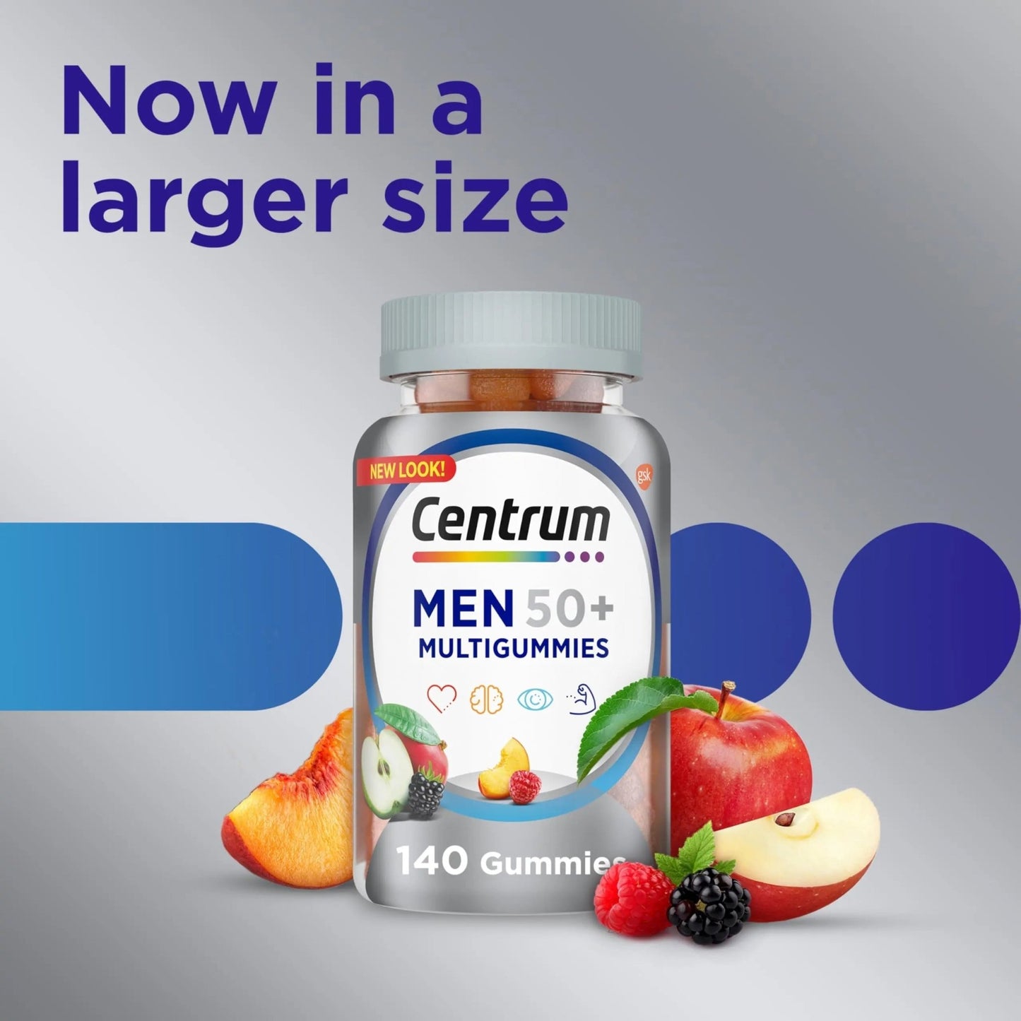Centrum MultiGummies for Men 50 Plus, Multivitamin/Multimineral Supplement with Vitamins D3, E, B6, and B12 - dailyvitalstore