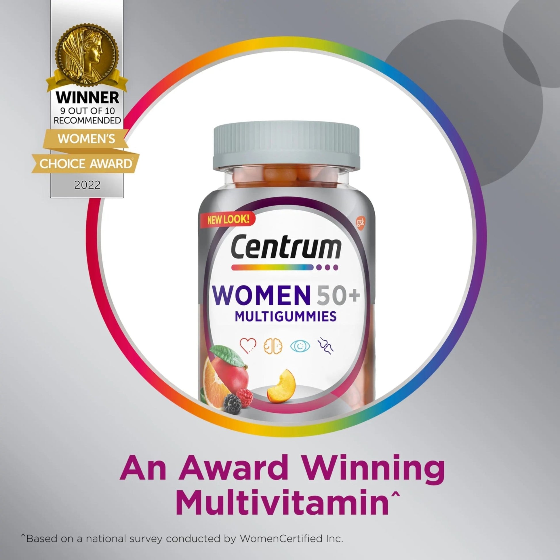 Centrum MultiGummies for Women 50 Plus, Multivitamin/Multimineral Supplement with Vitamins D3, E, B6, and B12 - dailyvitalstore