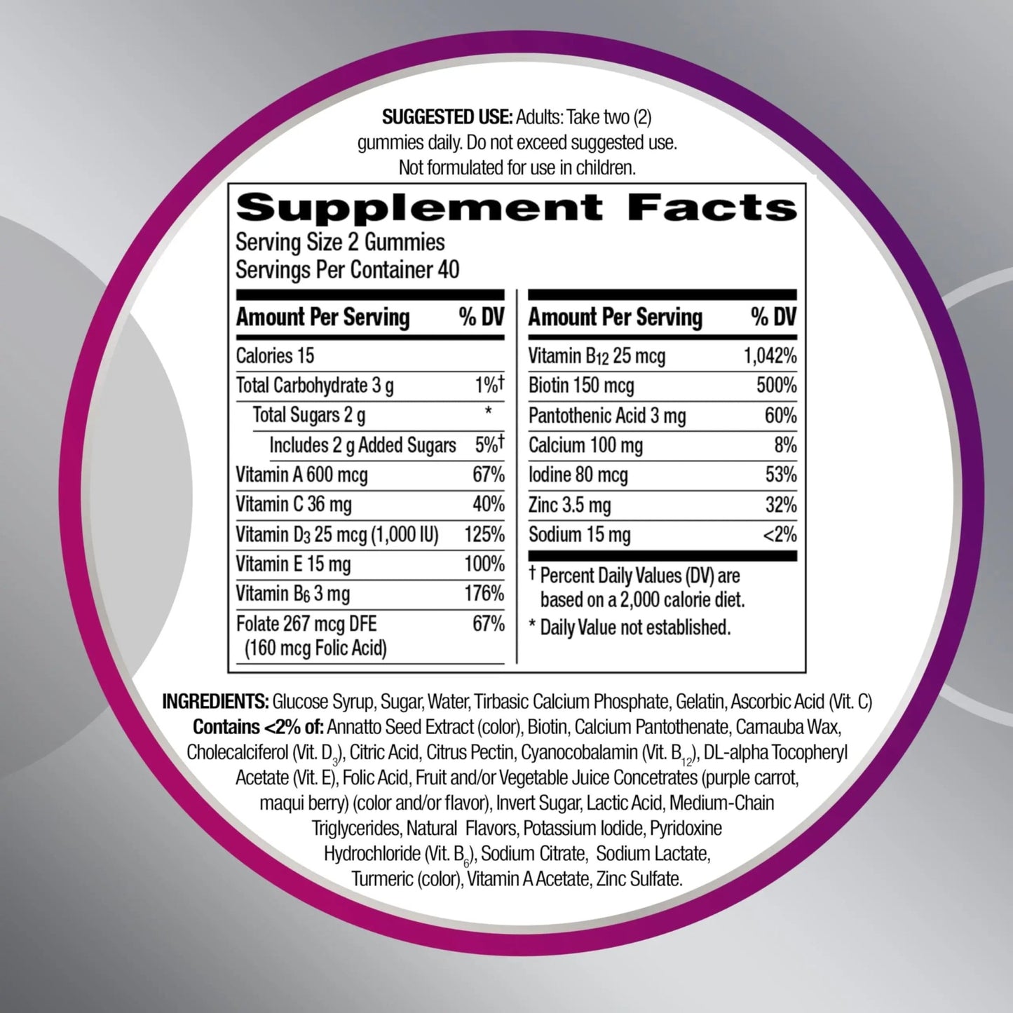 Centrum MultiGummies for Women 50 Plus, Multivitamin/Multimineral Supplement with Vitamins D3, E, B6, and B12 - dailyvitalstore