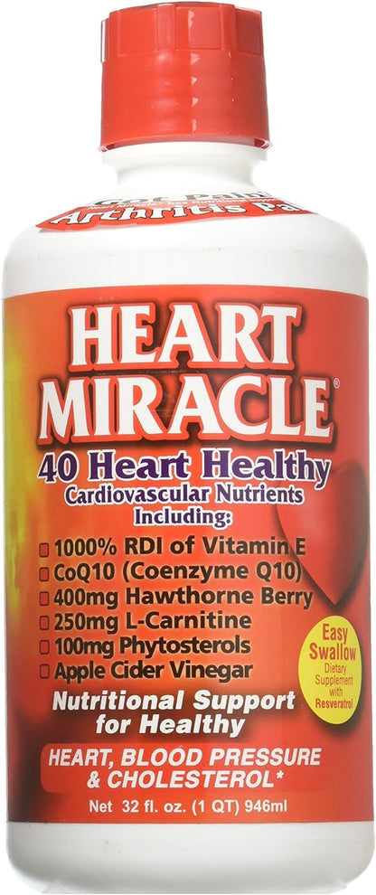 Century Systems - Heart Miracle, Nutritional Supplement for Blood Pressure, Cholesterol, and Cardiovascular Support, 32 Ounce Liquid, 16-32 Servings - dailyvitalstore