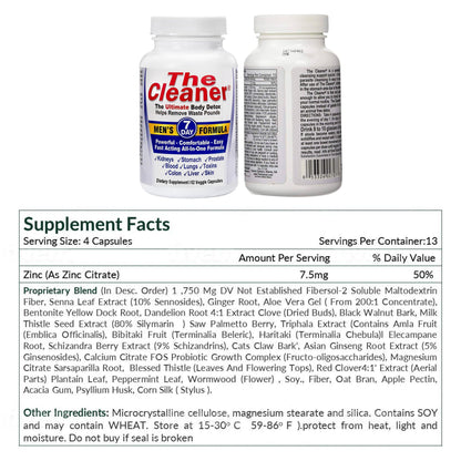 Century Systems The Cleaner Detox, Powerful 7-Day Complete Internal Cleansing Formula for Men, Support Digestive Health, 52 Vegetarian Capsules - dailyvitalstore