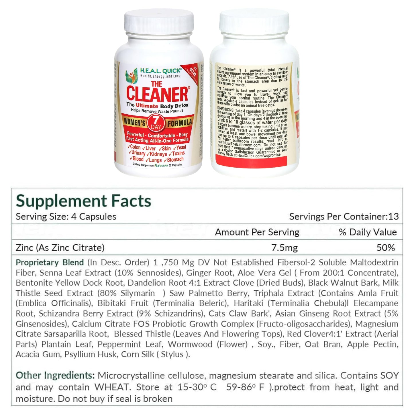 Century Systems The Cleaner Detox, Powerful 7-Day Complete Internal Cleansing Formula for Women, Support Digestive Health, - dailyvitalstore