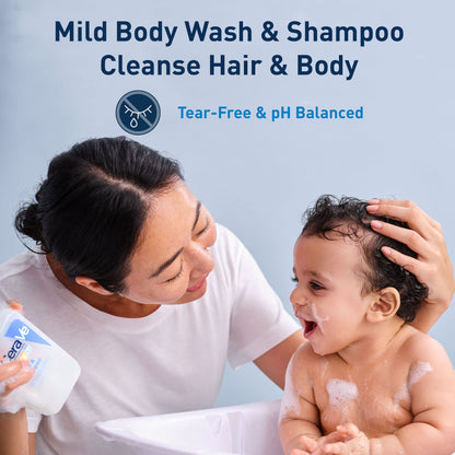 CeraVe Baby Wash & Shampoo, Tear-Free 2-in-1 Bath Wash for Hair & Skin, with Vitamin E, Fragrance-Free, Paraben-Free, Dye-Free, Phthalates-Free, Sulfate-Free, 16oz - dailyvitalstore