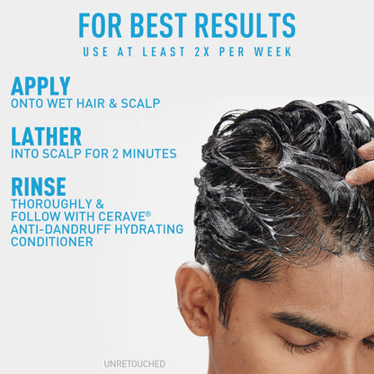 CeraVe Hydrating Anti Dandruff Shampoo, 1% Pyrithione Zinc Dandruff Treatment With Ceramides, Niacinamide & Hyaluronic Acid, Helps Eliminate Flakes - dailyvitalstore