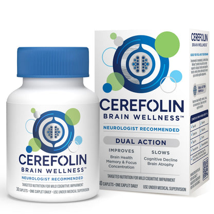 Cerefolin Brain Wellness, Targeted Nutrition for Cognitive Support, Improves Memory, Focus & Concentration, L-Methylfolate, NAC, B12, Neurologist Recommended (30 Count) - dailyvitalstore