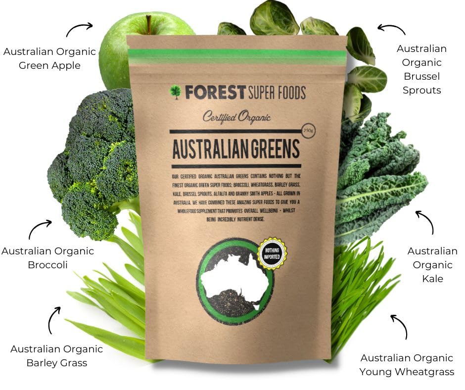 Certified Organic Australian Greens Whole Food Blend | 7 Incredible Whole Foods | No fillers or additives - dailyvitalstore