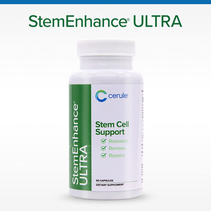 Cerule StemEnhance Ultra Natural Stem Cell Support Supplement – Freshwater Microalgae and Marine Macroalgae Extracts for Cellular Renewal, Immune Function, Energy, and Tissue Recovery – 60 Capsules - dailyvitalstore
